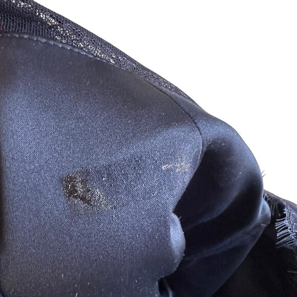 HITHERTO BHLDN Navy Blue Tulle Lace Trim Maxi Dress Women's Size 12 Bridesmaid - Picture 10 of 11